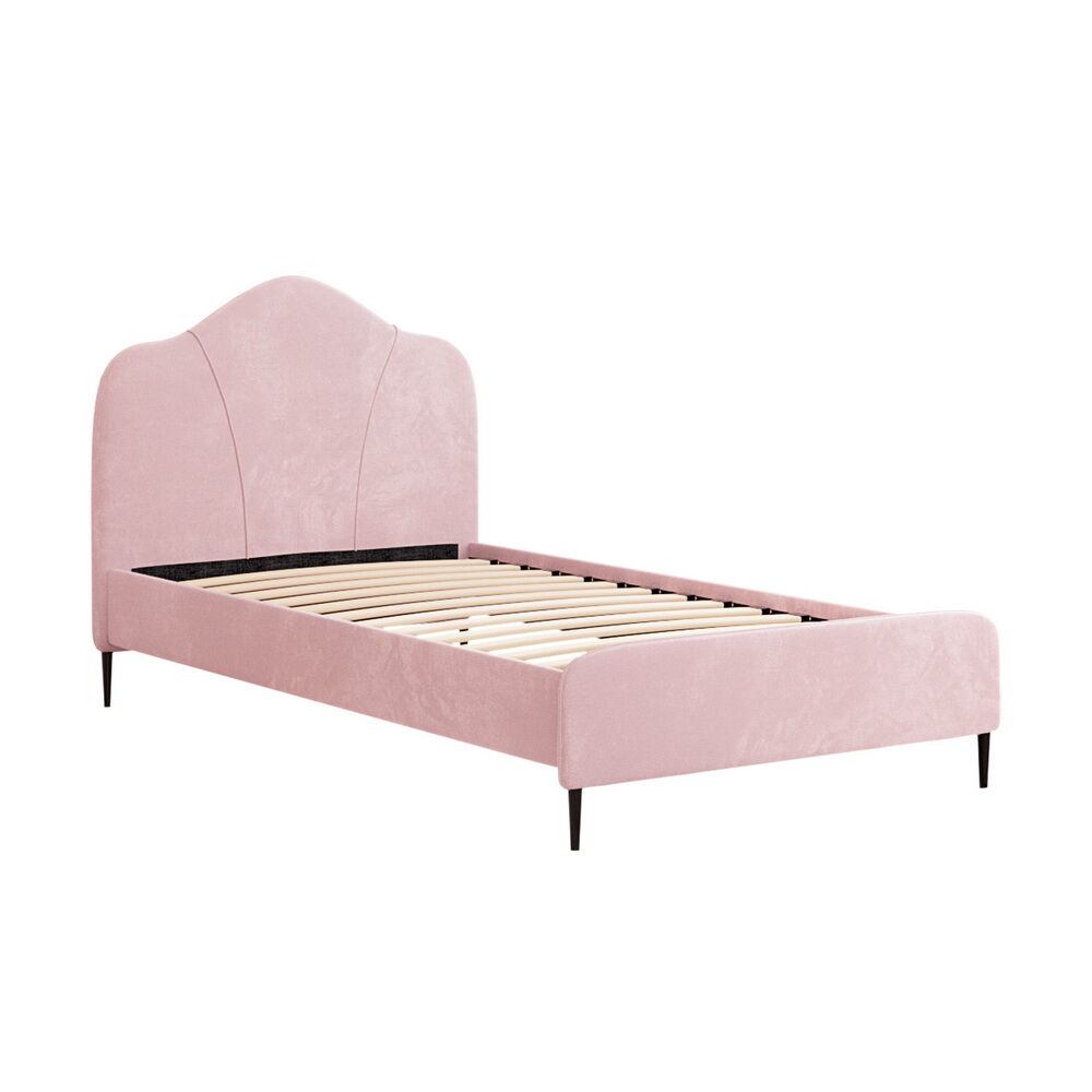 Artiss Bed Frame King Single Size Velvet Pink OLAN Price
