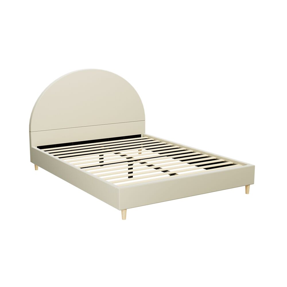 Bed Frame Double Size Velvet Cream ELLA Price