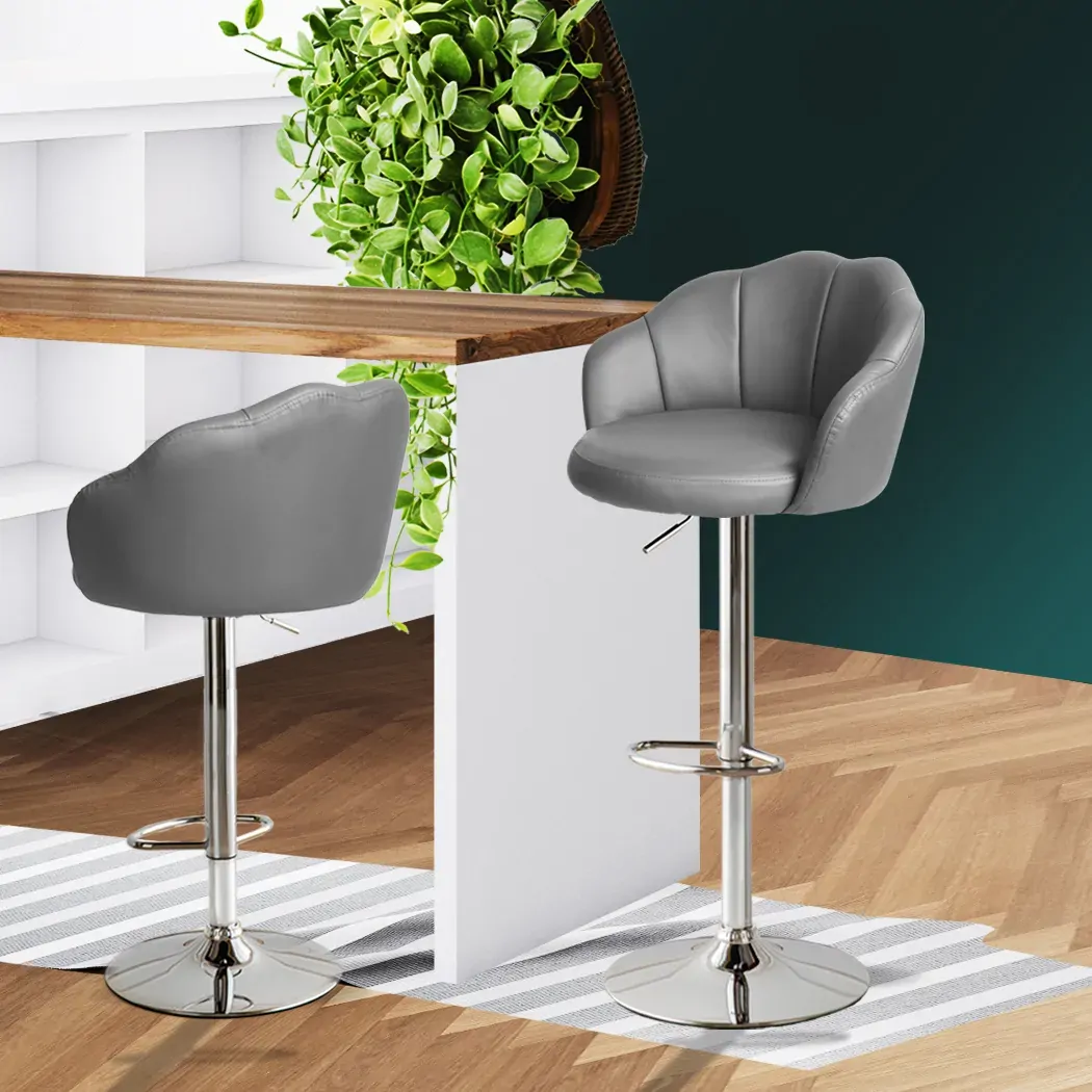 2x bar stools kitchen gas lift grey Price