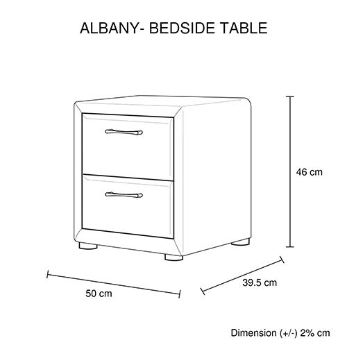 Bedside Table 2 drawers PU Leather Side Table Night Stand Storage in Black Colour Price