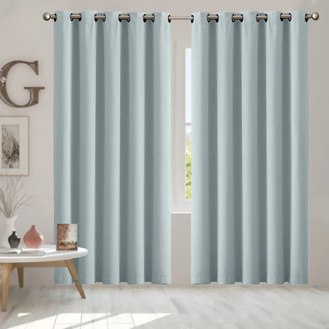 2x blockout curtains panels 3 layers green Price