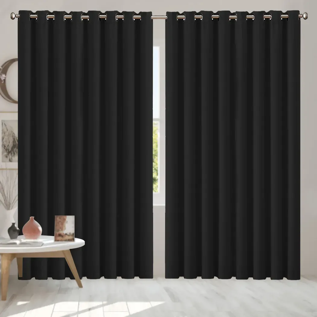 2x blockout curtains panels 3 layers black cd1003-300x230-gy Price