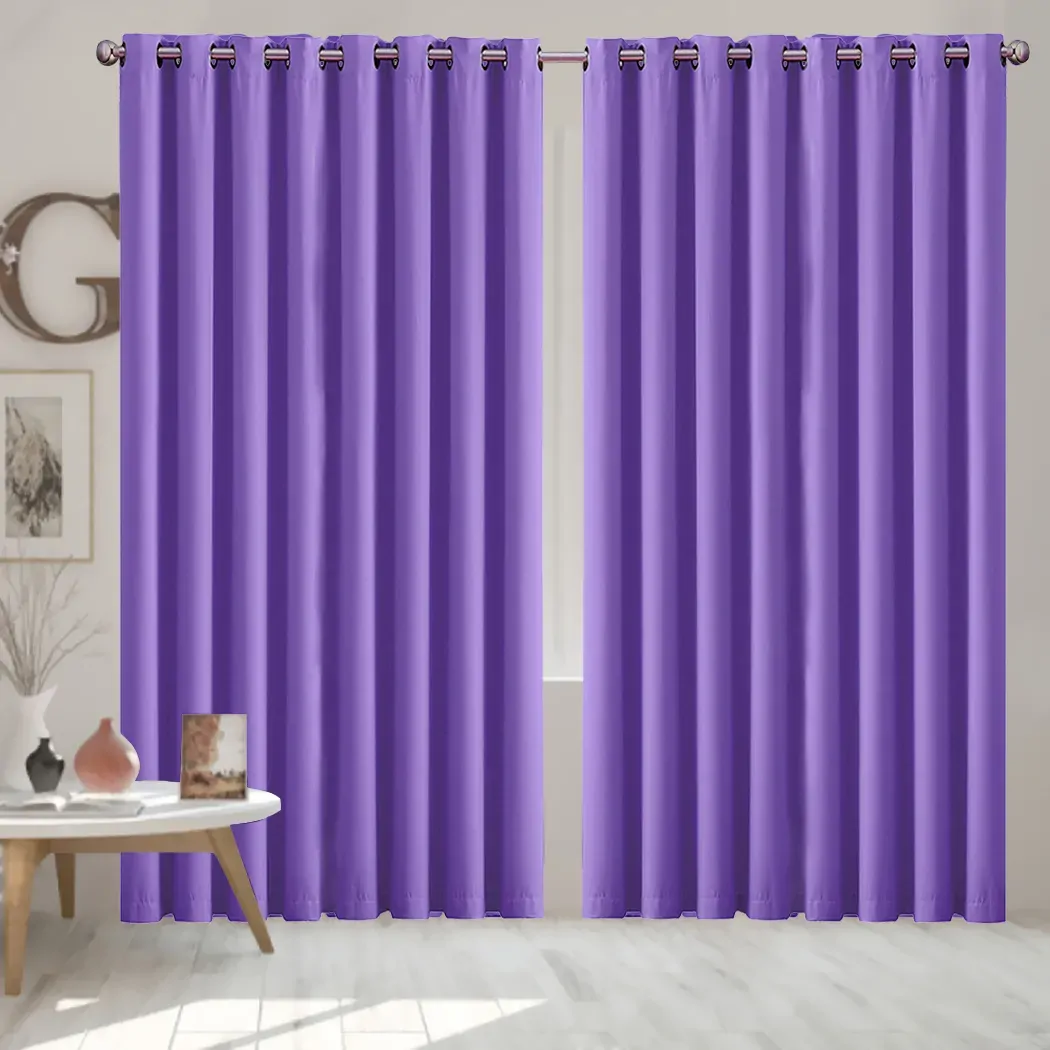 2x blockout curtains panels 3 layers purple cd1003-300x230-gy Price