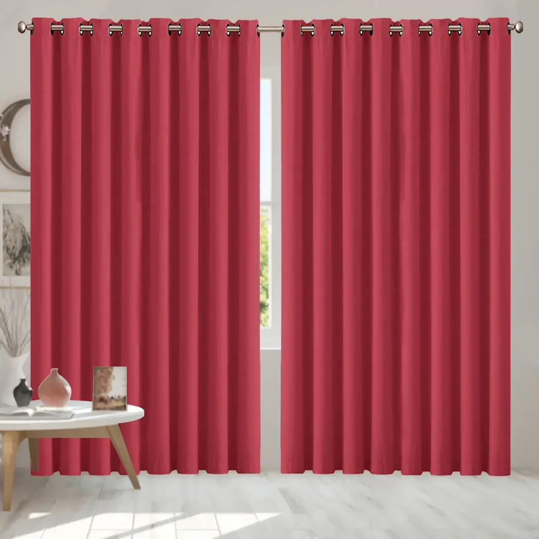 2x blockout curtains panels 3 layers burgundy cd1003-300x230-gy Price