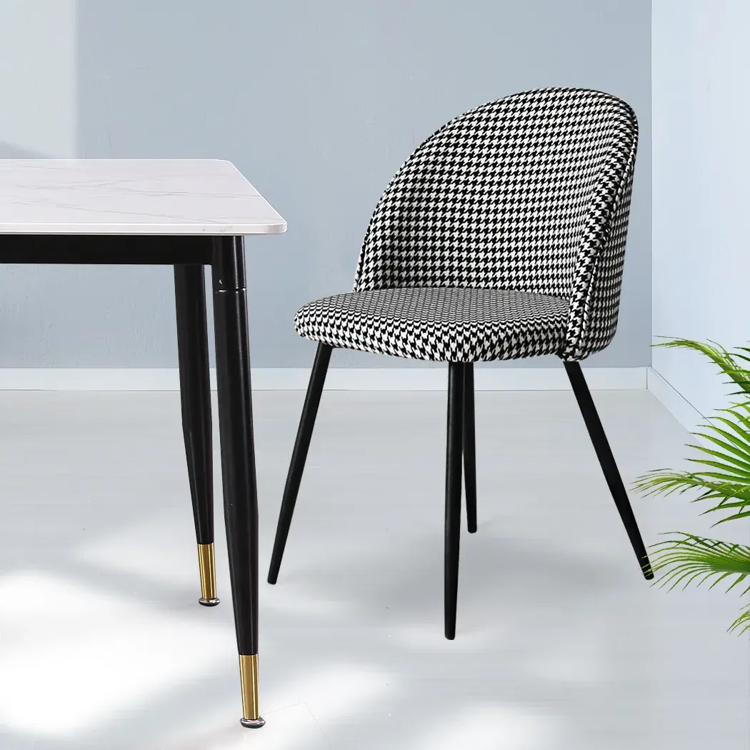 2x dining chairs kitchen cafe black and white Price