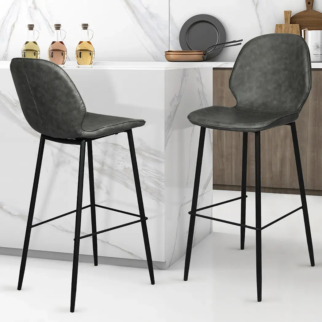 2x bar stool barstools counter grey Price
