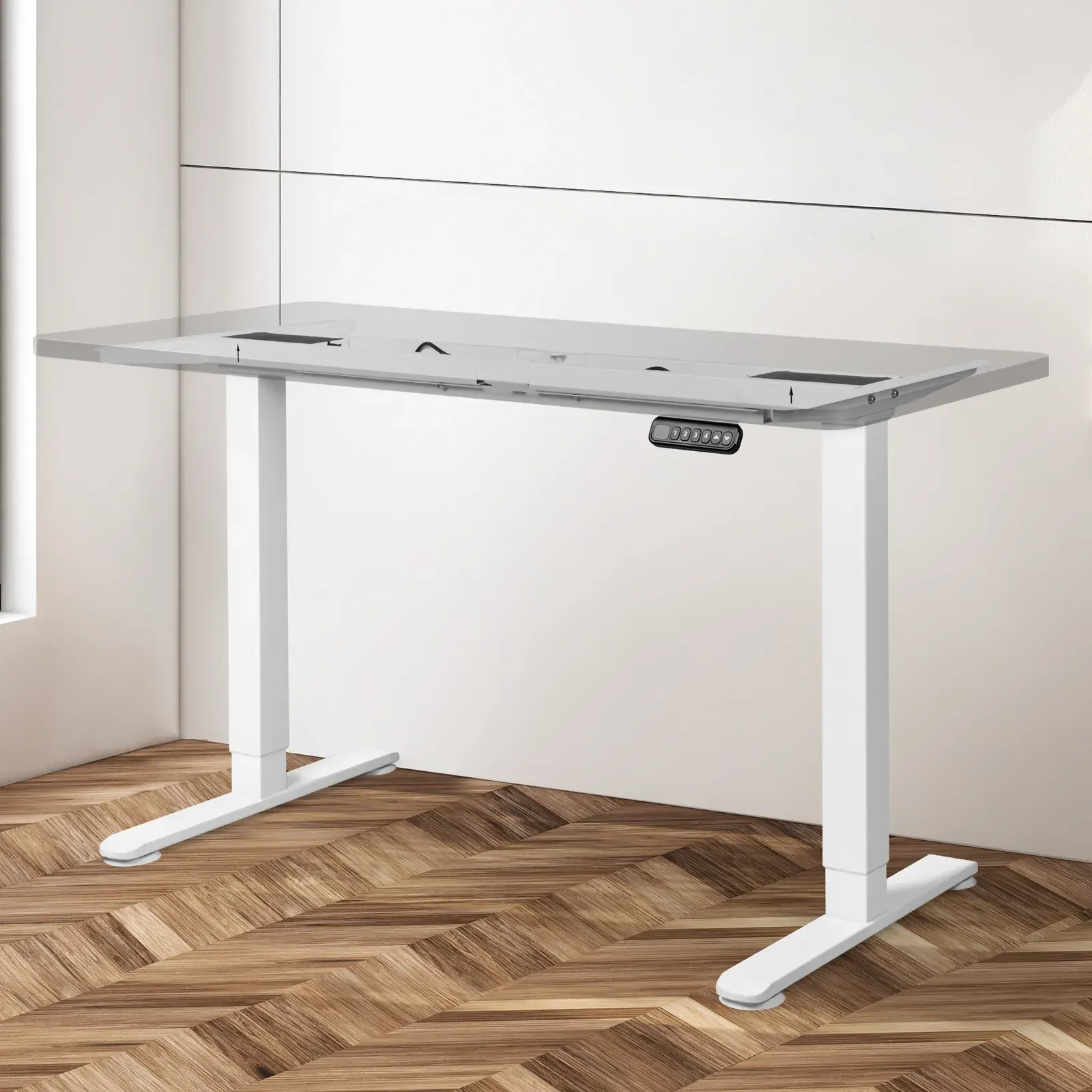 Motorised Standing Desk Frame White Dual Motor Price