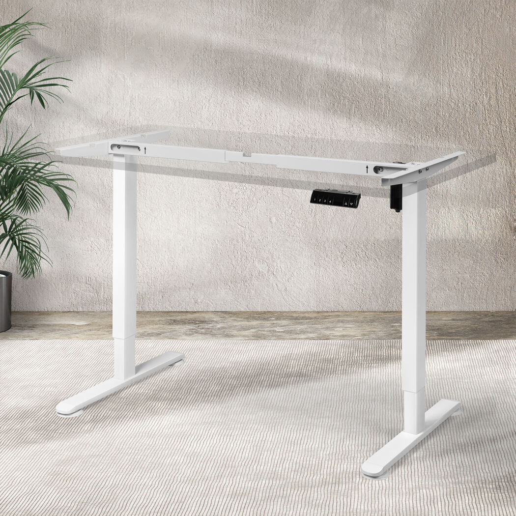 Motorised Standing Desk Frame White Single Motor Price