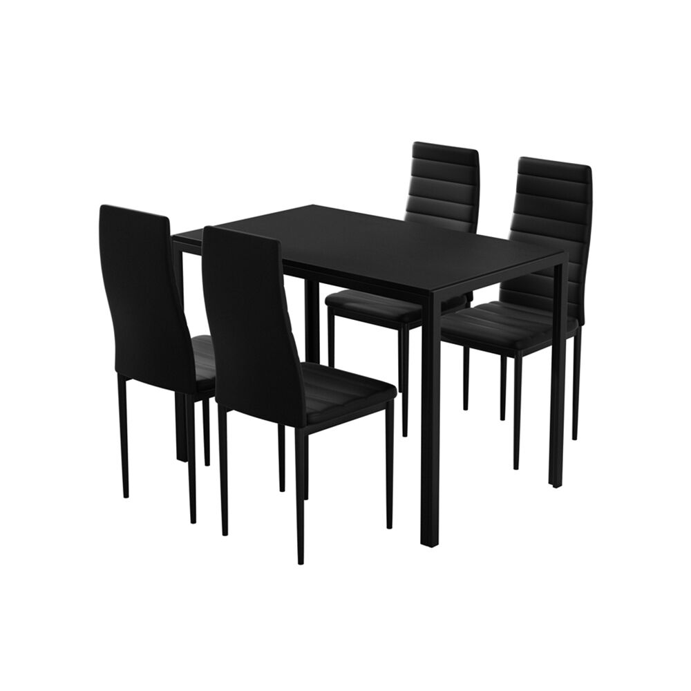 Artiss Dining Chairs and Table Dining Set 4 Chair Set Of 5 Black Price