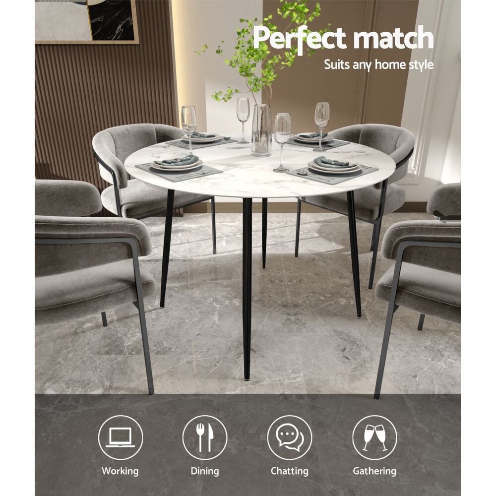 Artiss Dining Table Round Marble Effect 110CM Price