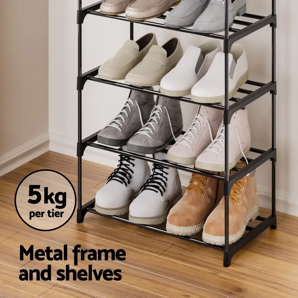 Shoe Rack Shoe Storage Shelf 10-tier 20 Pairs DIY Stackable Black Metal Price