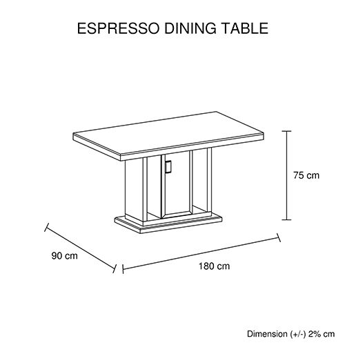 Espresso B&W Dining Table with 6X Black Chair Price