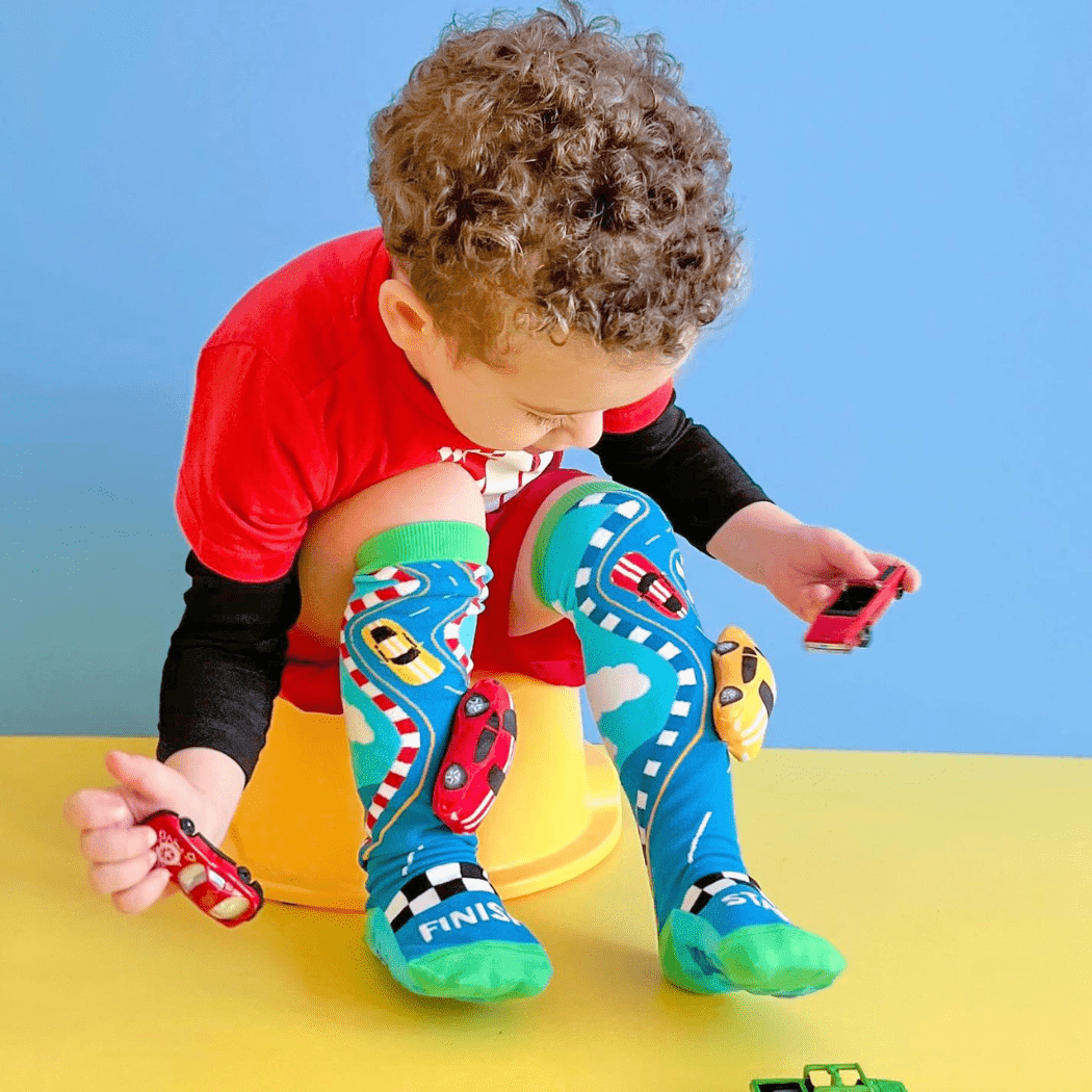 Racing Cars Socks With Plush Cars Kids & Adults Age 6 - 99 Price