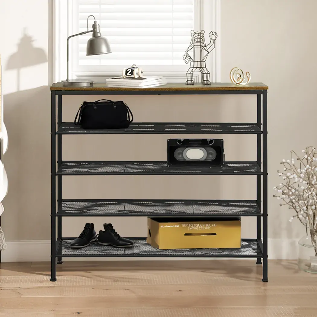 5-Tier Shoe Rack Storage Cabinet 100cm Wide Price