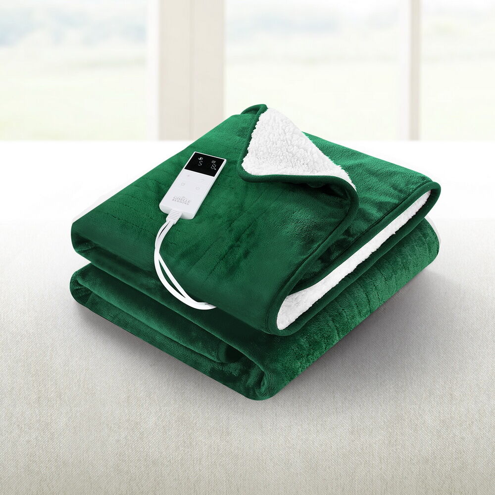 Electric Throw Rug Heated Blanket Double Sided Green Price