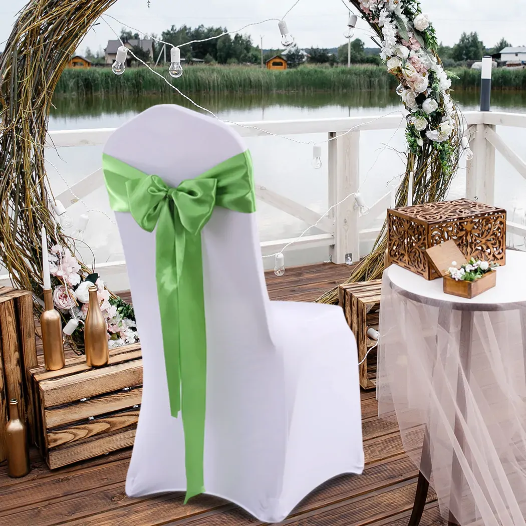 20 Green Fabric Chair Sashes Covers Grass Green Price