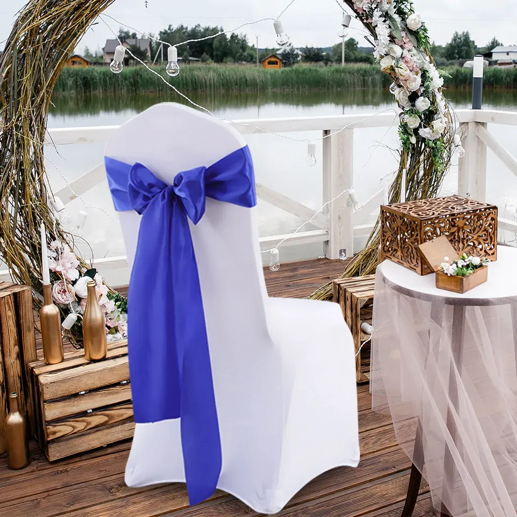20x Satin Chair Sashes Covers Wedding Navy Price