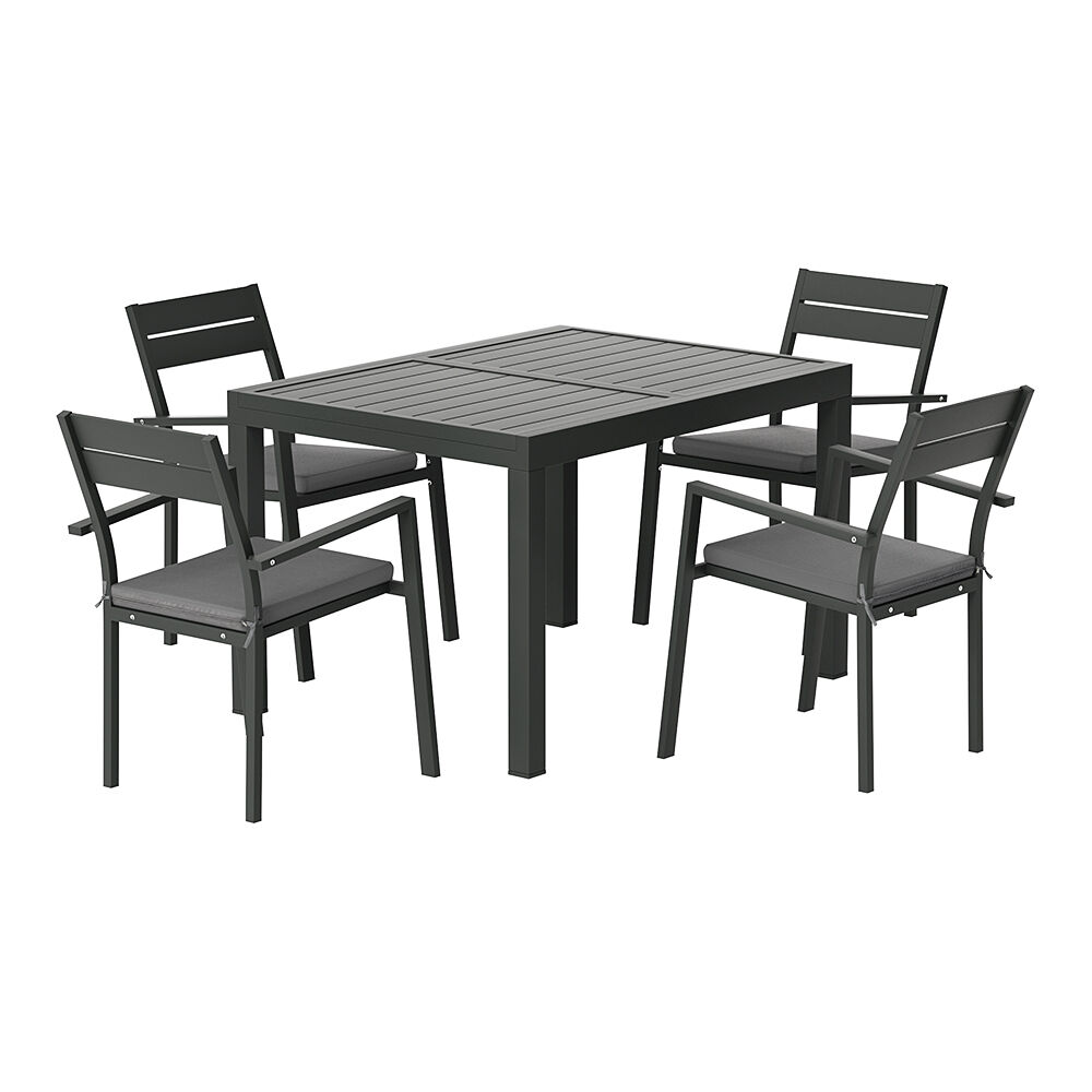 Gardeon Outdoor Dining Set 5 Piece Aluminum Extendable Table Setting Black Price