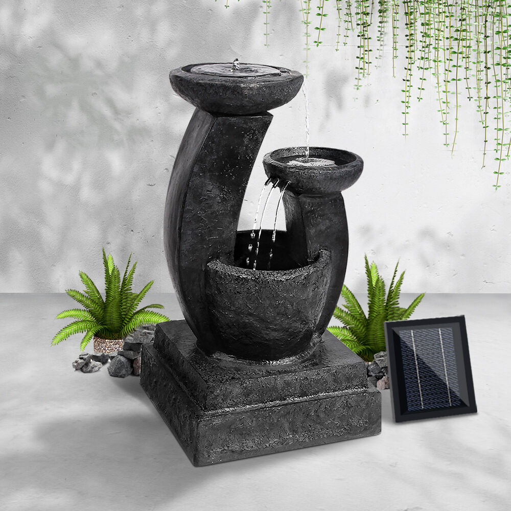 Gardeon Solar Water Feature Cascading Fountain 3-Tier Mushroom LED Light 70CM Price