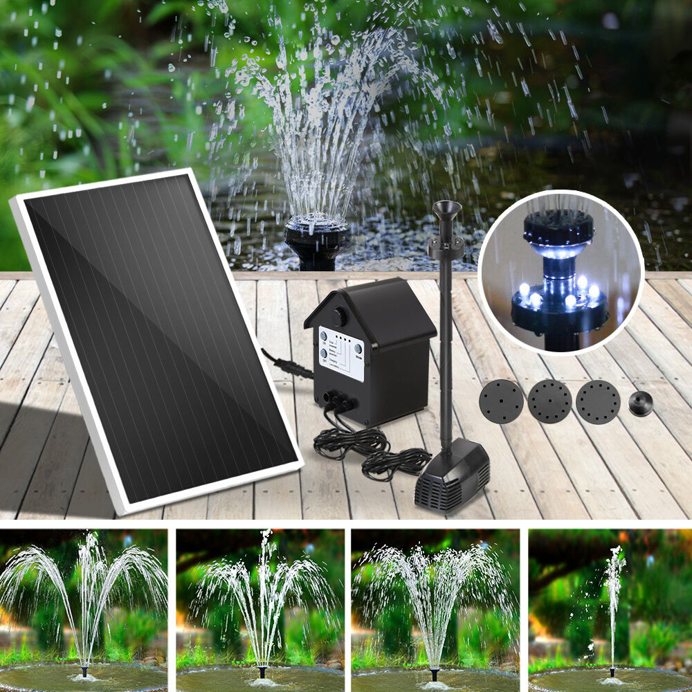 Gardeon Solar Pond Pump Submersible Water Fountain with Battery Kit LED Lights 4FT Price