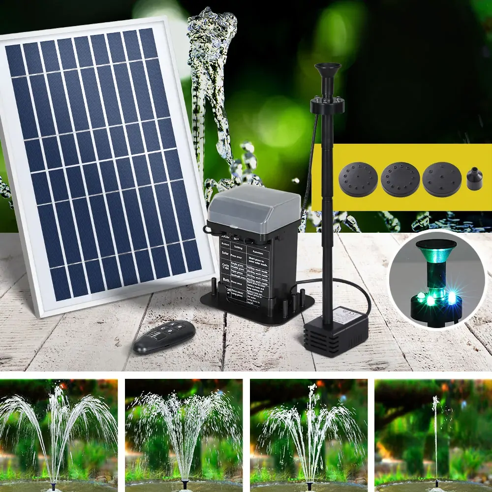 Gardeon Solar Pond Pump Submersible Fountain with Battery Kit LED Lights 5.2FT Price