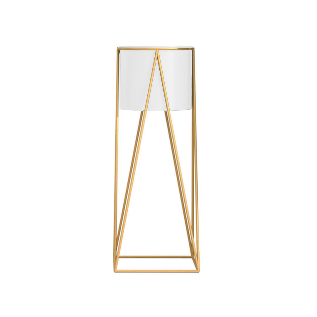 4x 70cm gold metal plant stand with black flower pot holder corner shelving rack indoor display Price