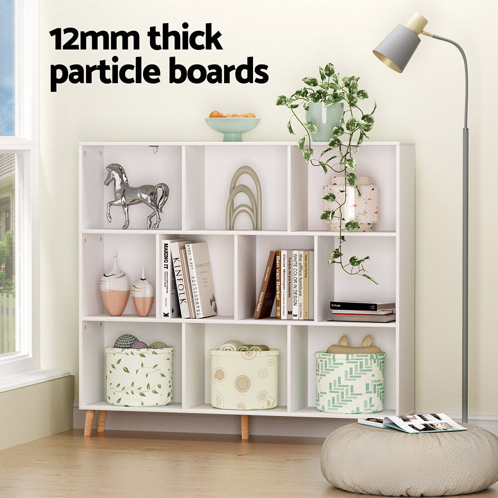 Artiss Bookshelf 3 Tiers 10 Cubes - CORA White Price
