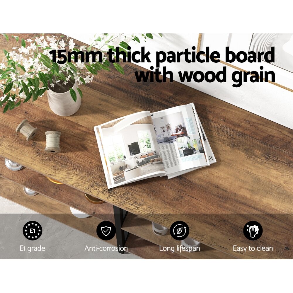 Artiss Console Table 120CM 3-tier Walnut Xiah Price