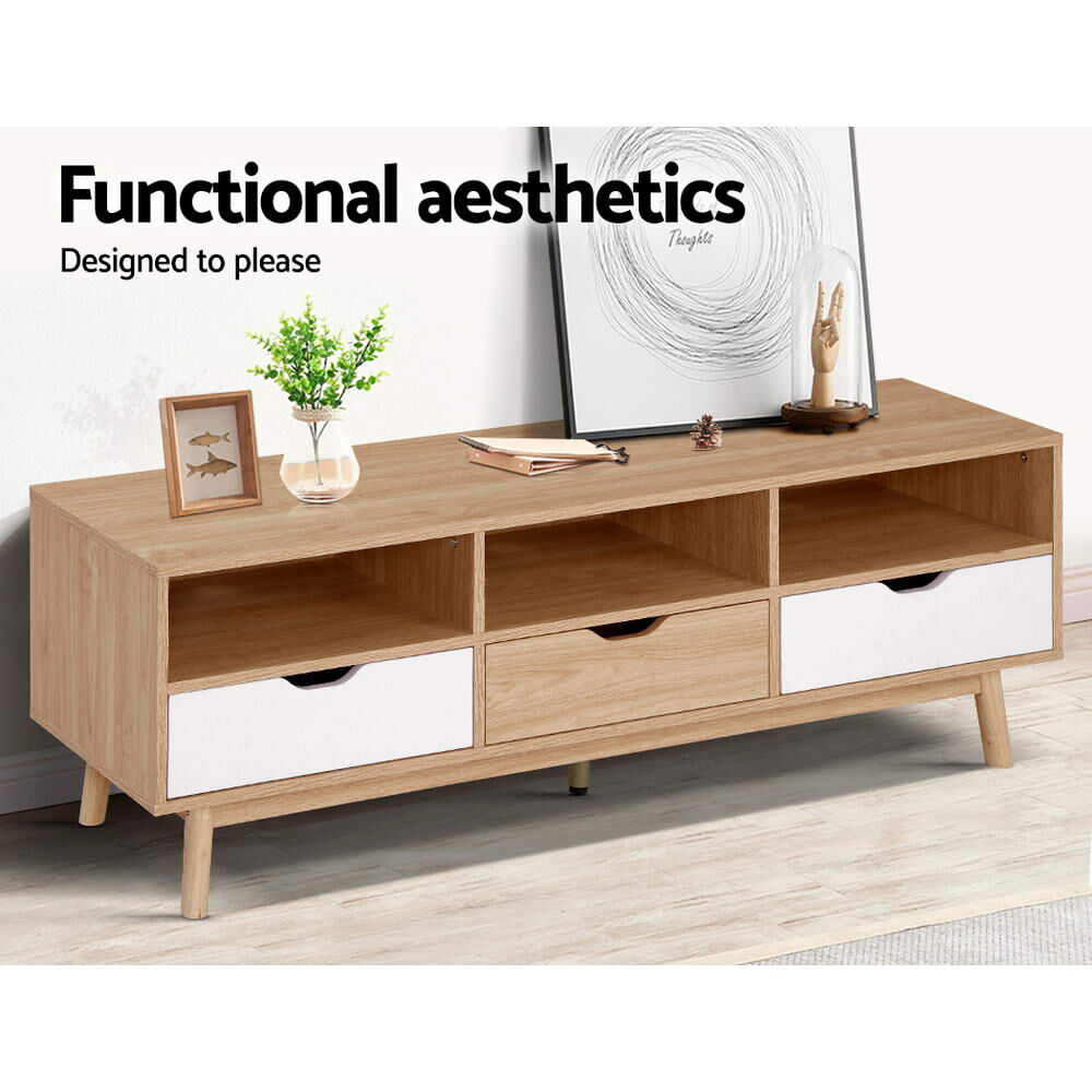 Artiss TV Cabinet Entertainment Unit Stand Wooden Storage 140cm Scandinavian Price
