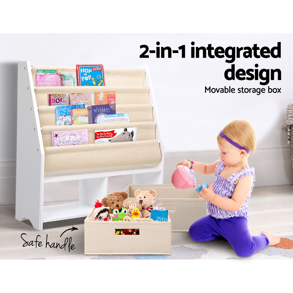 4 Tiers Kids Bookshelf Magazine Rack Children Bookcase Organiser Drawer Price