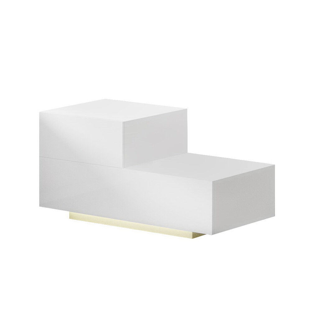 Artiss Bedside Tables LED 2 Drawers - REMI White Price