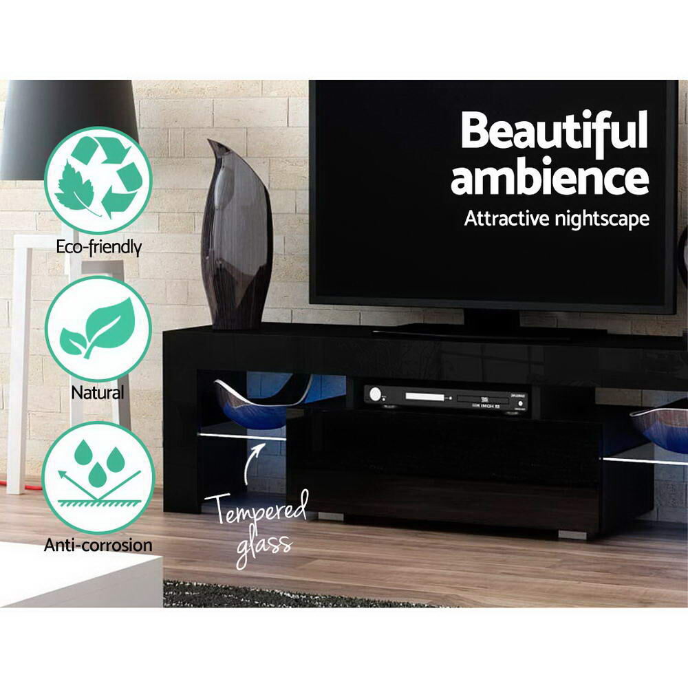 Artiss Entertainment Unit TV Cabinet LED 130cm Black Elo Price