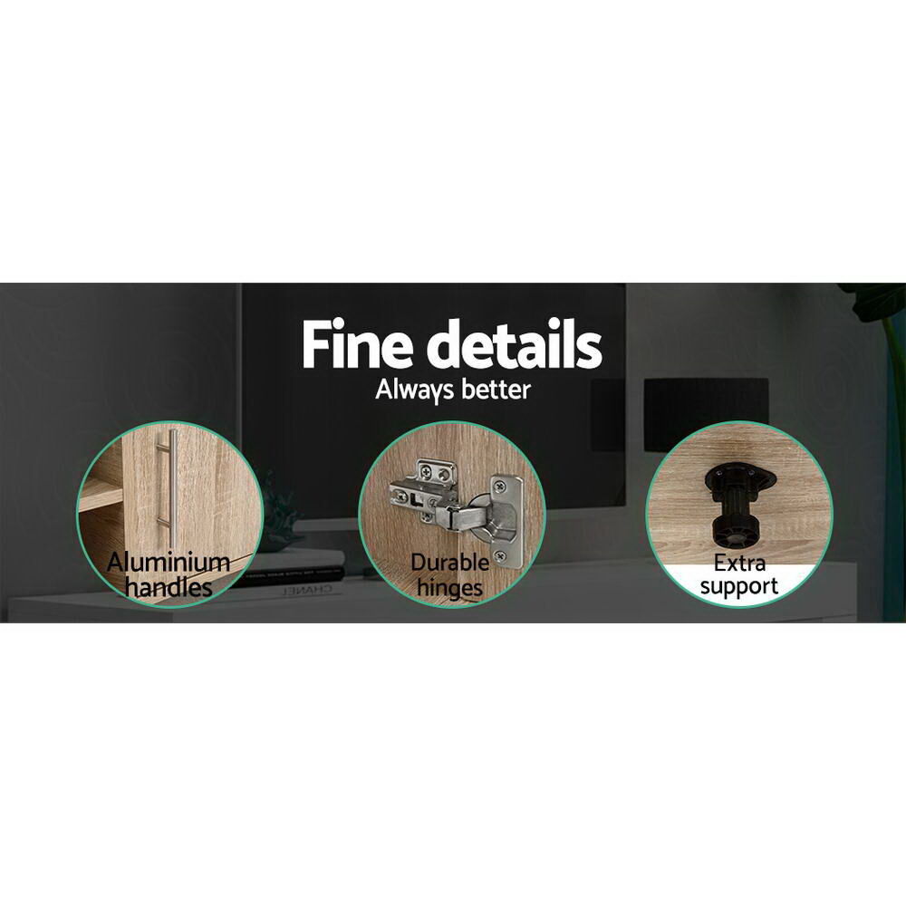 Artiss TV Cabinet Entertainment Unit 140cm Oak Ken Price