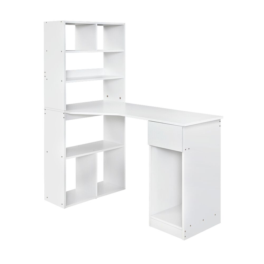 Computer Desk Bookshelf Drawer Cabinet White 120CM Price