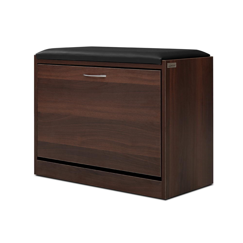Artiss Shoe Rack Cabinet Bench15 Pairs Walnut Kyla Price