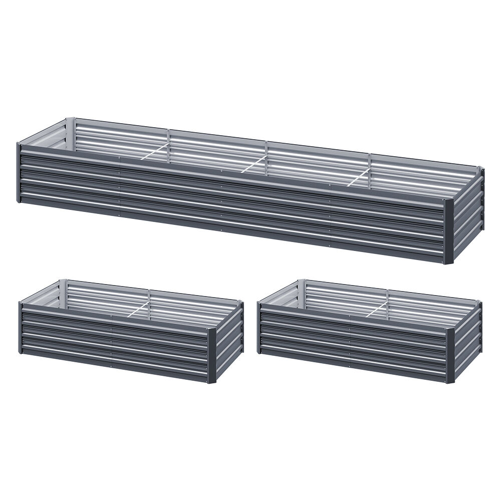 Green Fingers Garden Bed 320X80X45cm Planter Box Raised Container Galvanised Herb Price