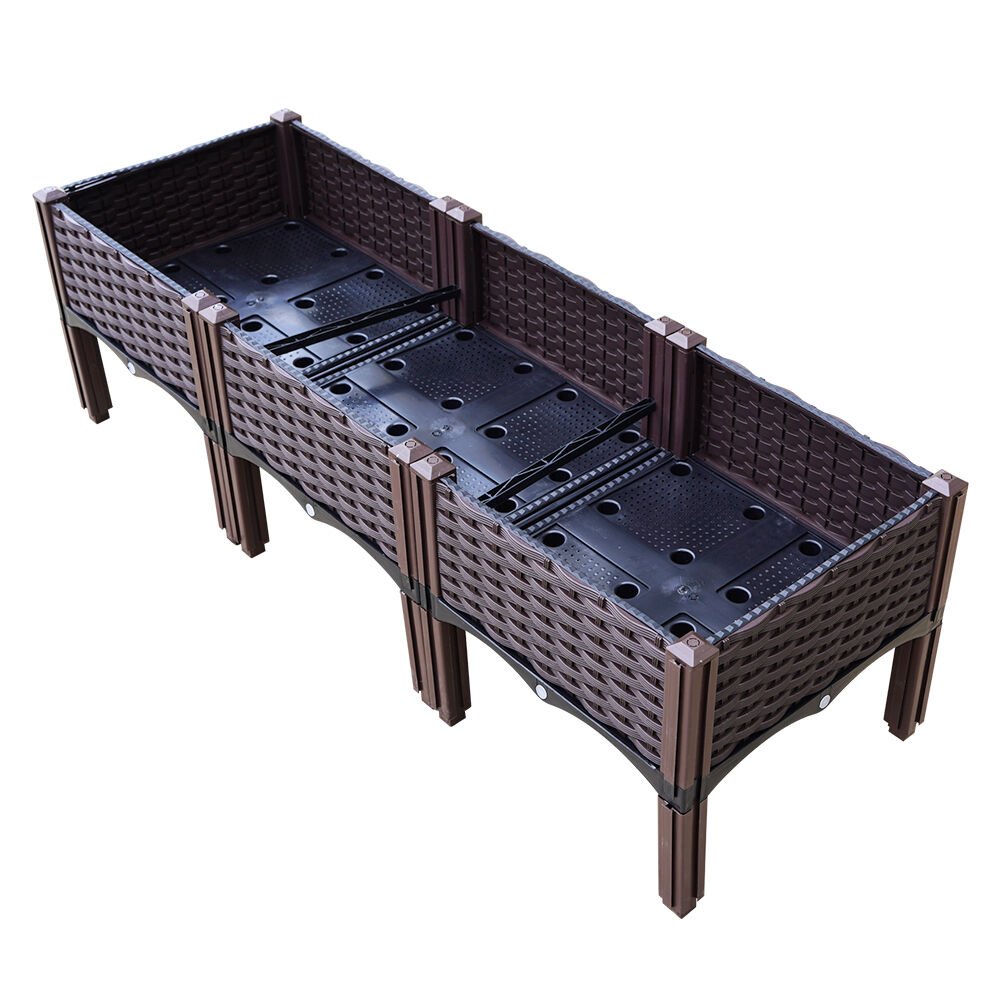 Green Fingers Garden Bed 120x40x36cm PP Planter Box Raised Container Growing Herb Price