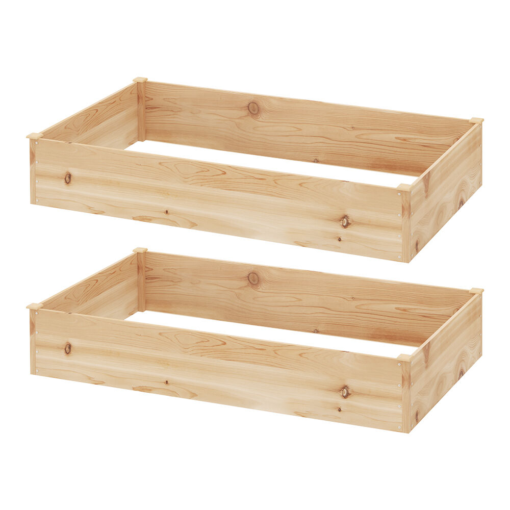 Green Fingers Garden Bed 150x90x30cm Wooden Planter Box Raised Container Growing Price