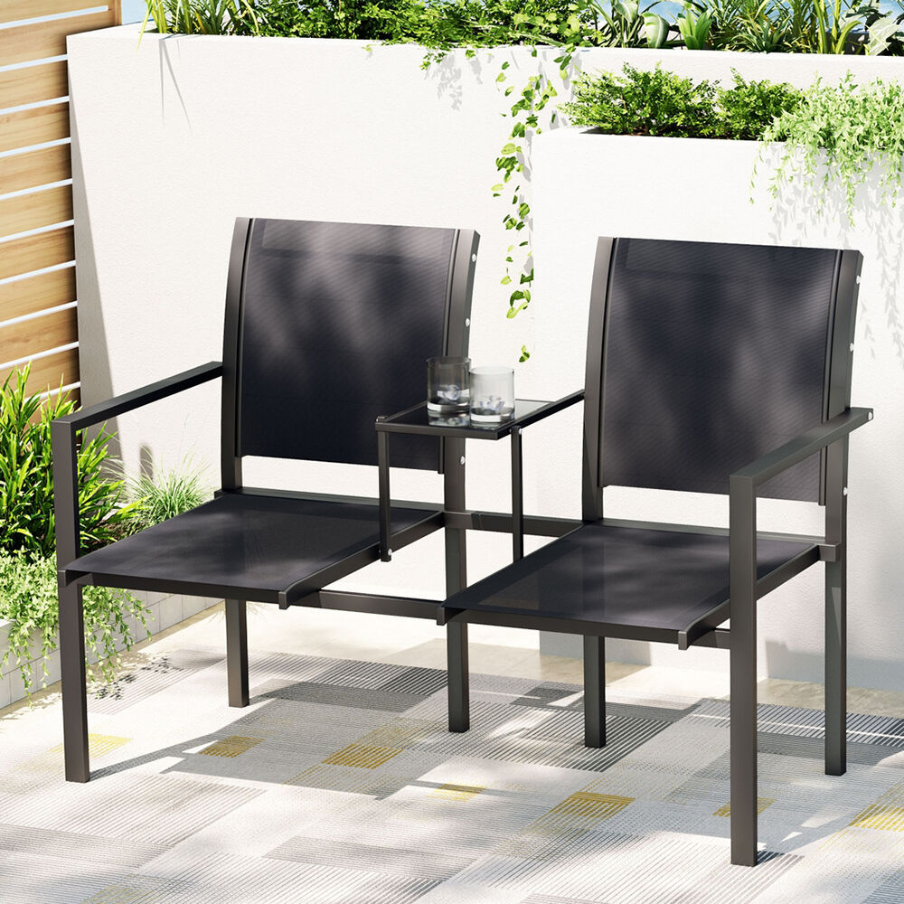 Gardeon Outdoor Garden Bench Seat Chair Table Loveseat Patio Furniture Park Price