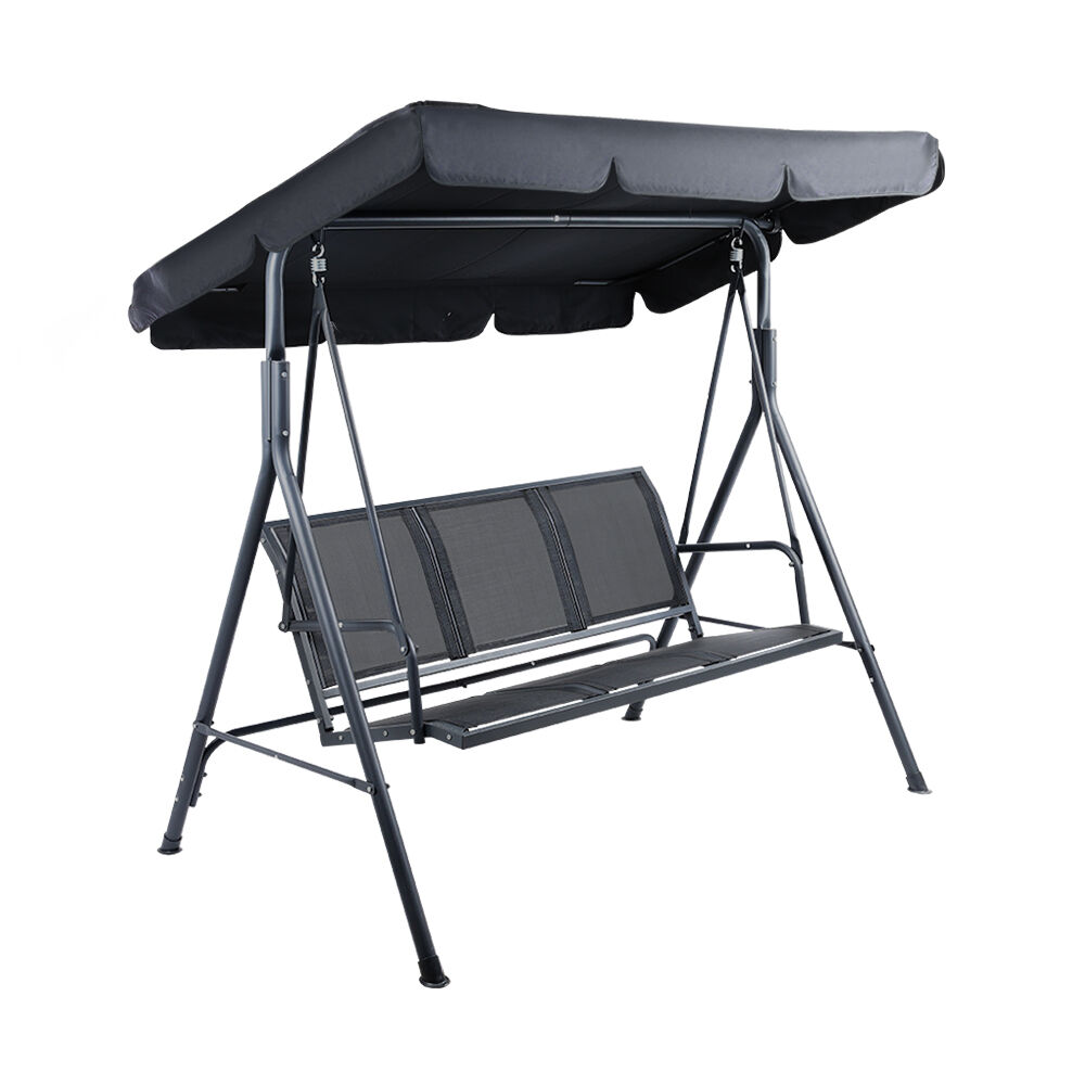 Gardeon Outdoor Swing Chair Garden Bench Furniture Canopy 3 Seater Mesh Black Price