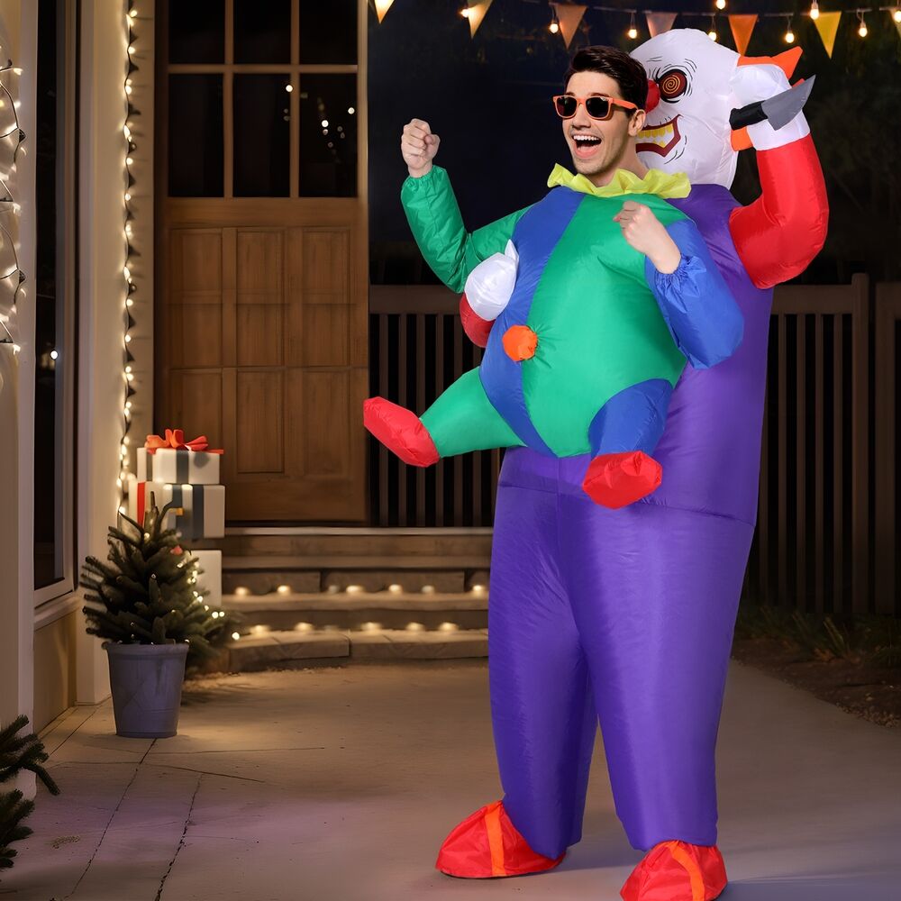 Inflatable Clown Costume Adult Suit Blow Up Party Fancy Dress Halloween Cosplay Price