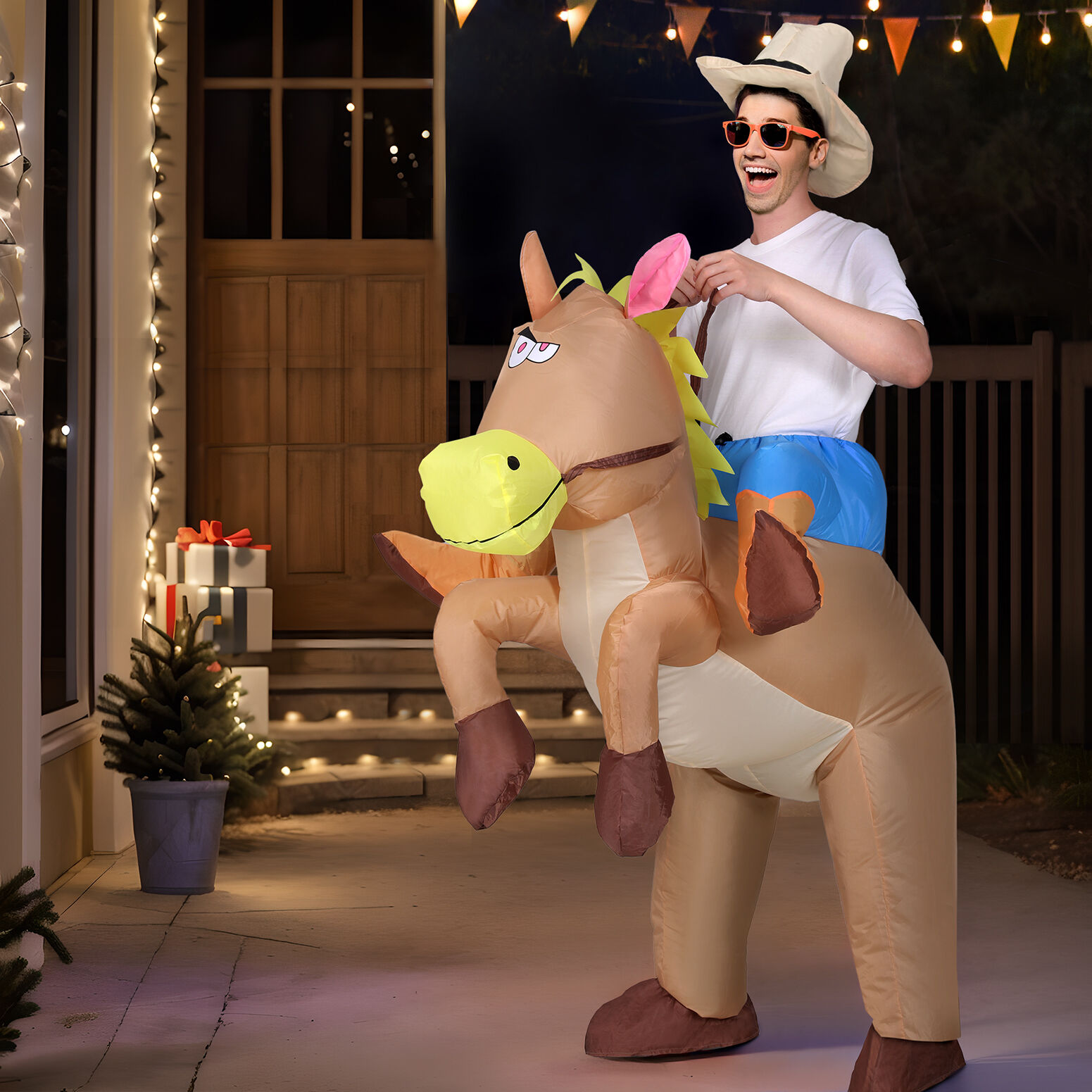 Inflatable Cowboy Costume Adult Suit Blow Up Party Fancy Dress Halloween Cosplay Price