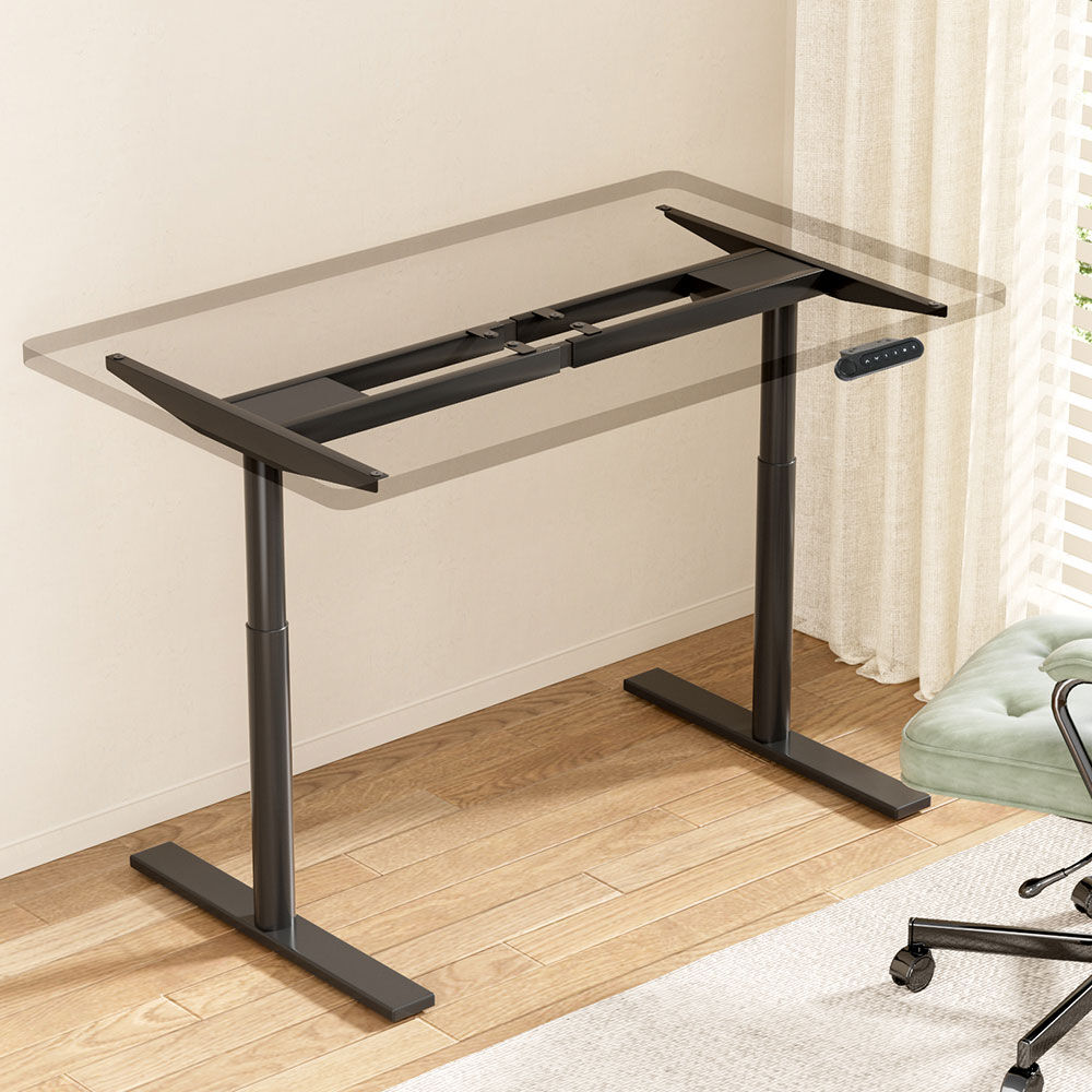 Standing Desk Sit Stand Motorised Adjustable Frame Only Dual Motor Black Price