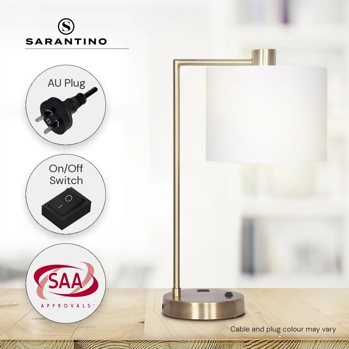 Sarantino Metal Task Lamp with USB Port Price
