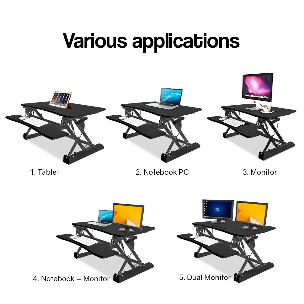 FORTIA Height Adjustable Standing Desk Riser Sit/Stand Computer Desktop Office. Price