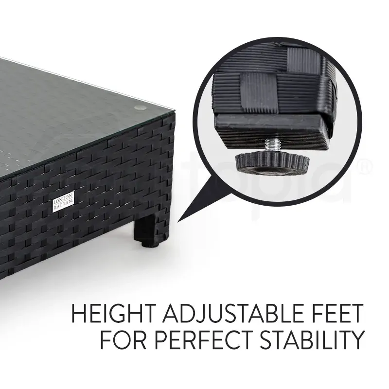 LONDON RATTAN 1pc Coffee Table Outdoor Wicker Sofa Furniture Lounge Garden. Price