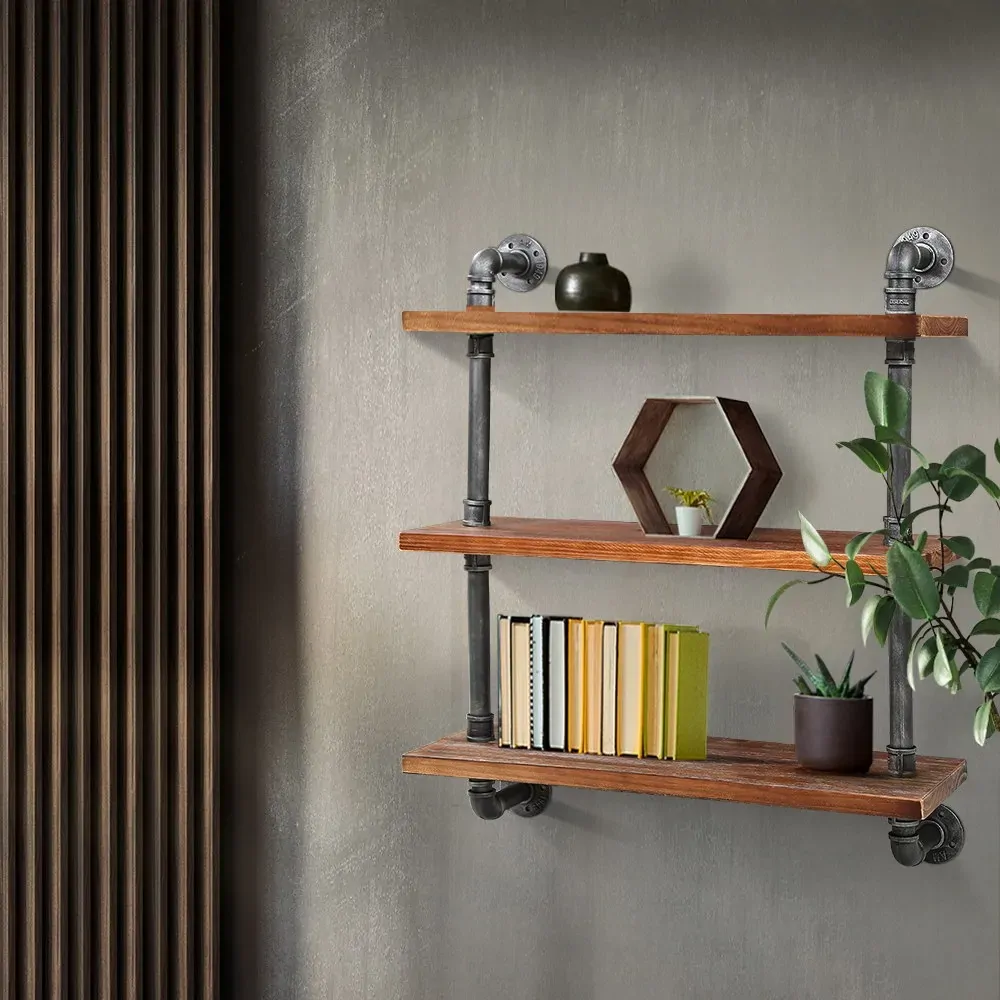 Display Shelves Wall Brackets Bookshelf Industrial DIY Pipe Shelf Rustic Price