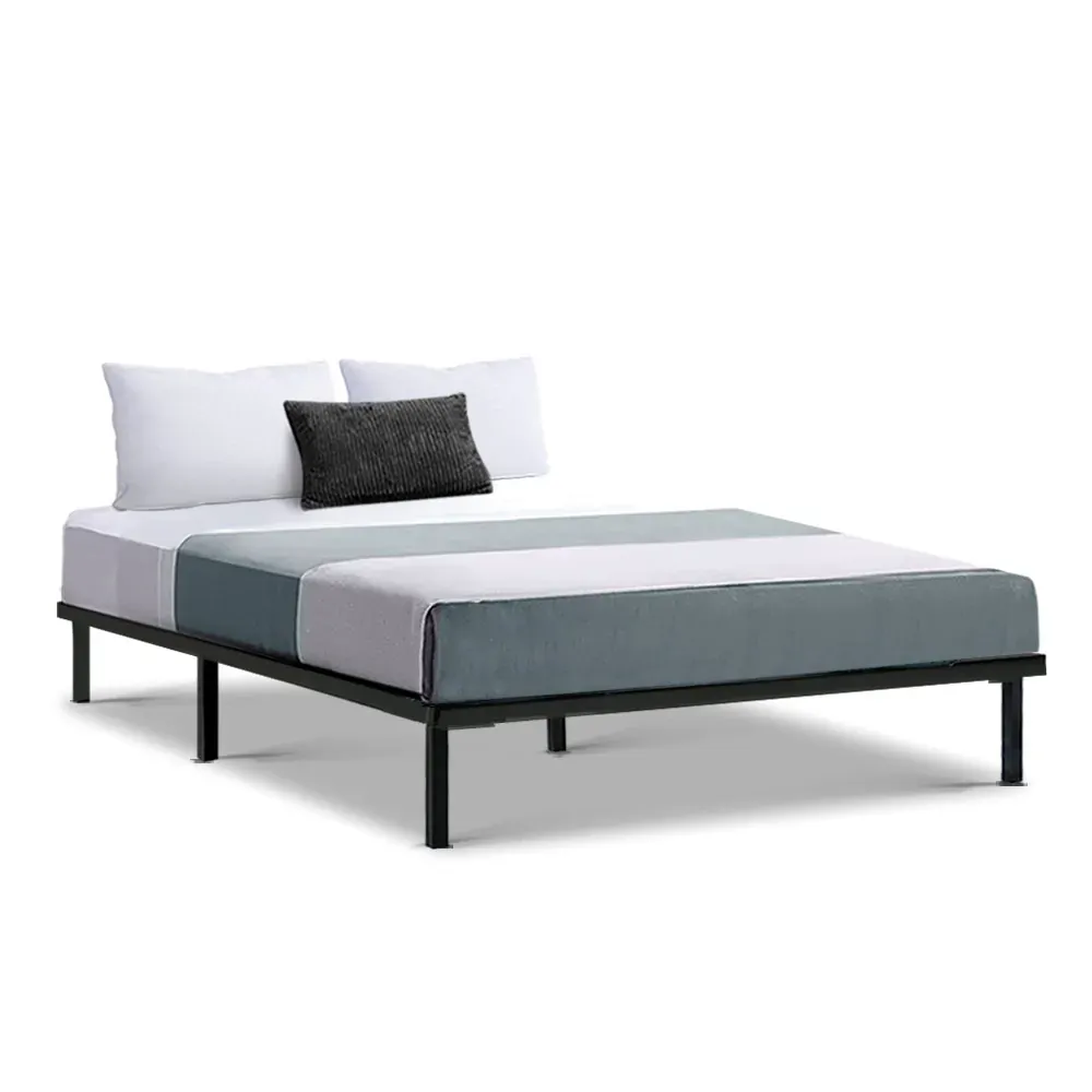 Metal Bed Frame Mattress Base Platform Wooden Black TED Price