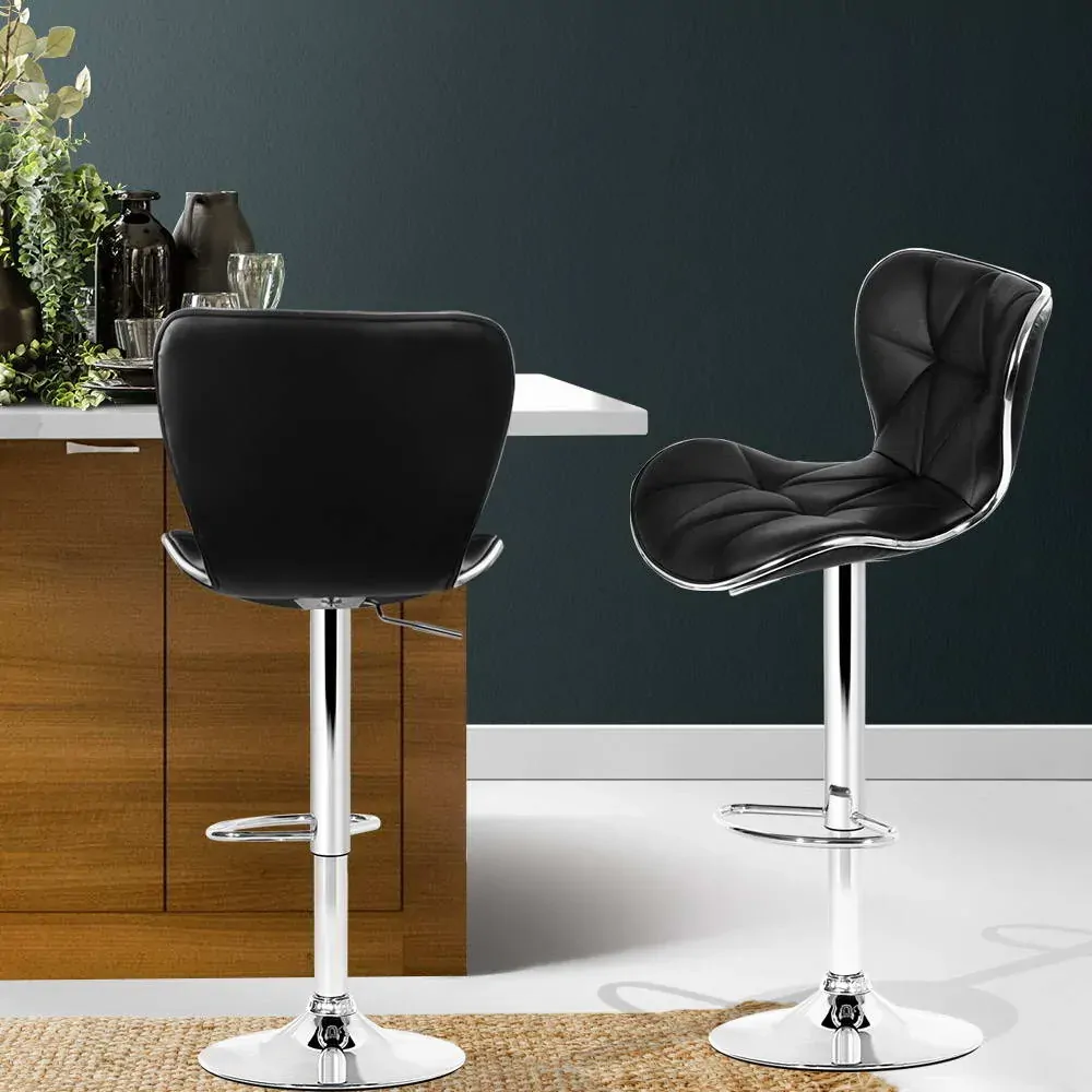 PU Leather Patterned Bar Stools - Chrome Price