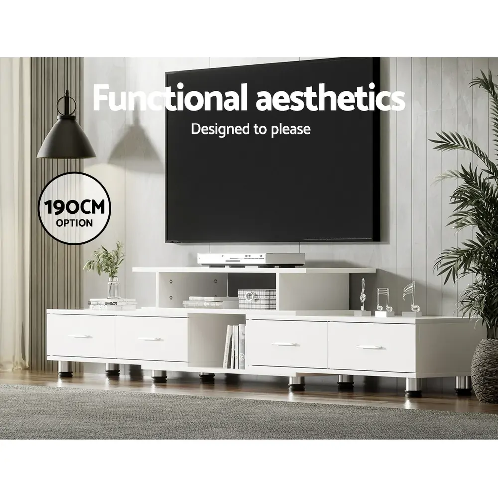 Crawley TV Cabinet Entertainment Unit Stand Wooden 160CM To 220CM Lowline Storage Drawers Price
